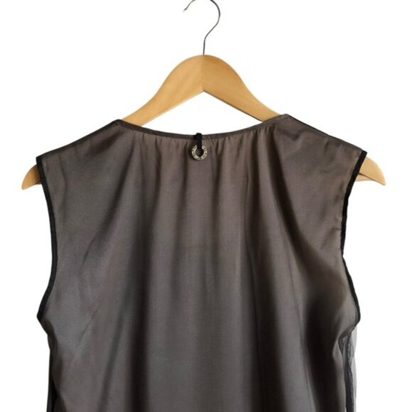 Save the Queen Dress XL Gray and Black Sleeveless Satin - Picture 7 of 16
